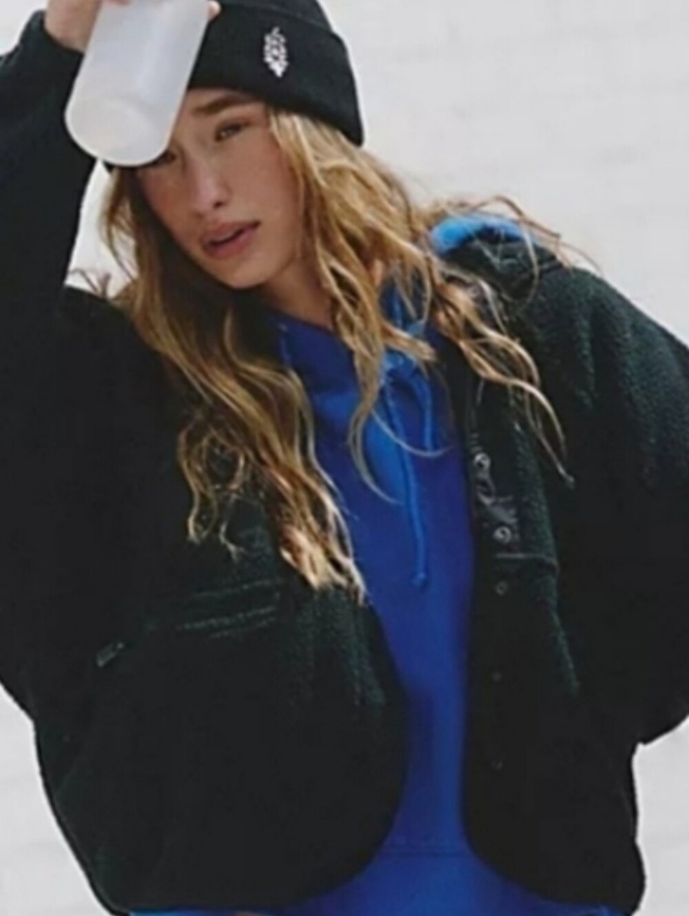 Free People FP Movement Hit The Slopes Fleece Jacket | Black | Small | NWT